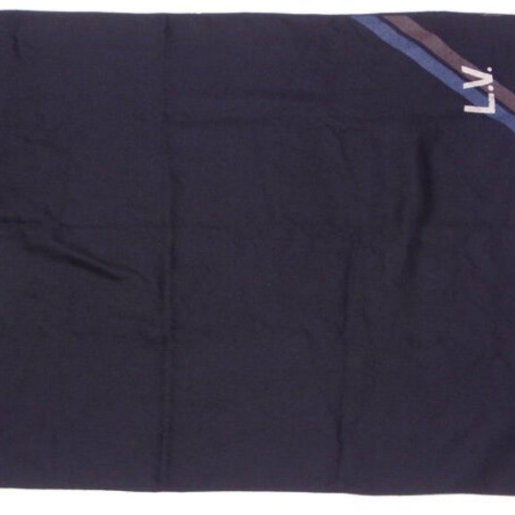 Louis Vuitton Scarf Black Blue Woman unisex Authentic Used - Picture 5 of 6
